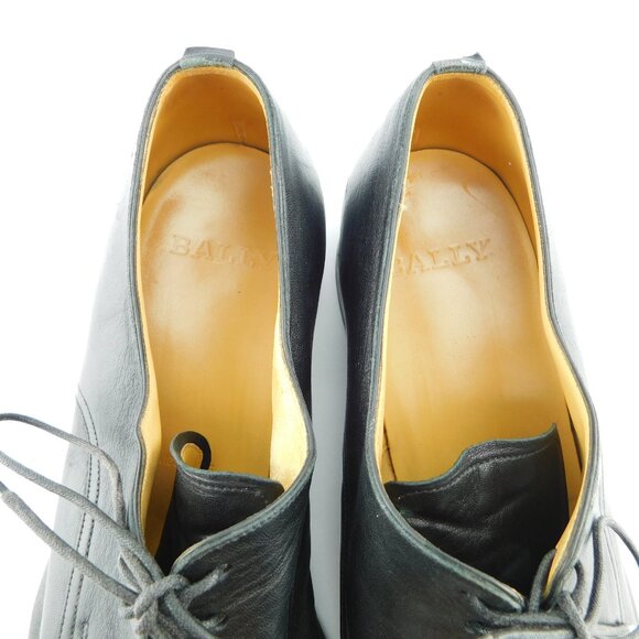 BALLY Black Soft Leather Cap Toe Lace-up Oxfords 11 - Picture 7 of 8